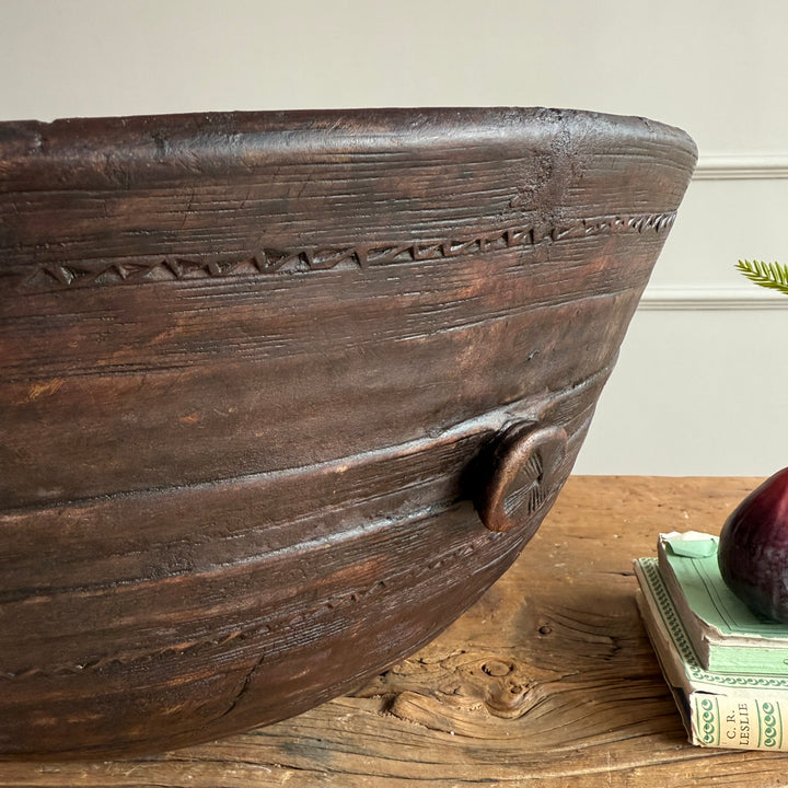 Patterned Antique Moroccan bowl XL