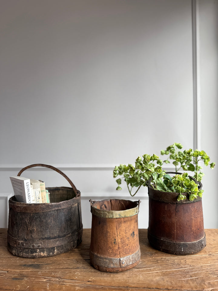 Antique Wood & Brass Grain Measure | Bushel