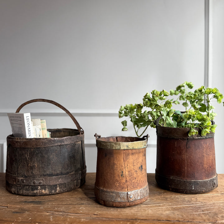 Antique Wood & Brass Grain Measure | Bushel