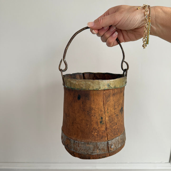 Antique Wood & Brass Grain Measure | Bushel