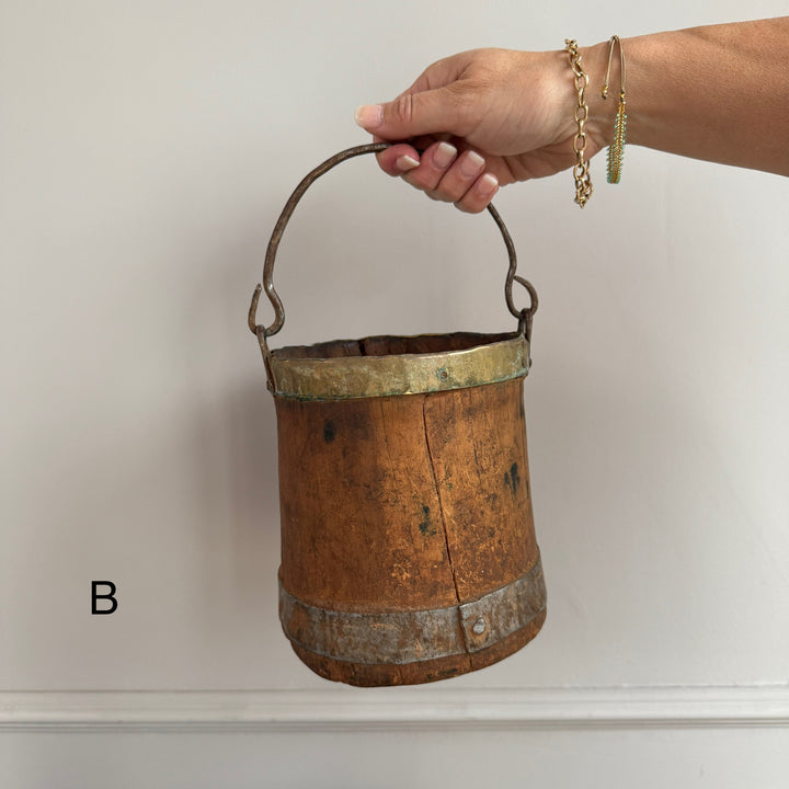 Antique Wood & Brass Grain Measure | Bushel
