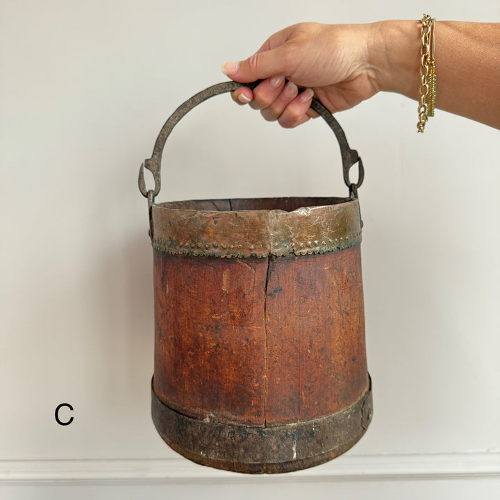 Antique Wood & Brass Grain Measure | Bushel