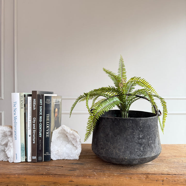 Vintage Copper Cauldron Planter A