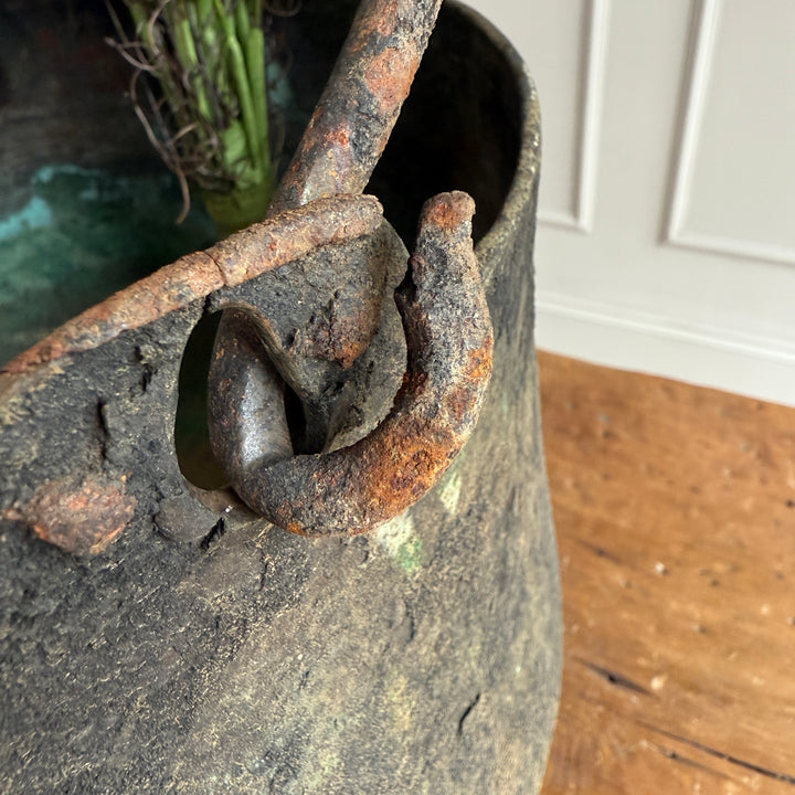 Vintage Copper Cauldron Planter A