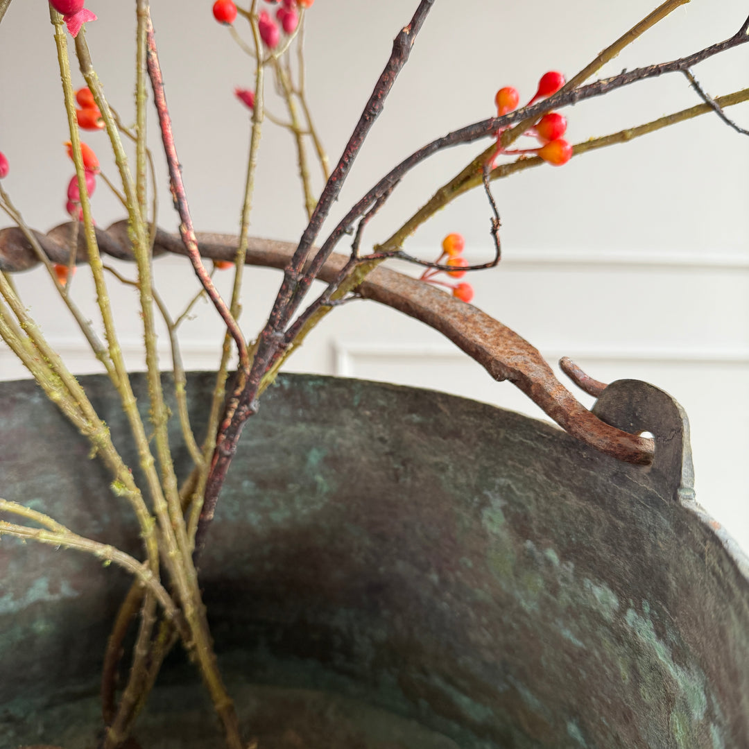 Vintage Copper Cauldron Planter B