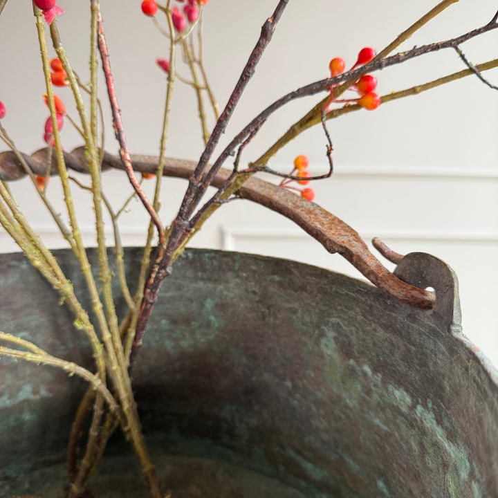 Vintage Copper Cauldron Planter B