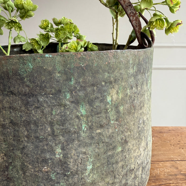 Vintage Copper Cauldron Planter C
