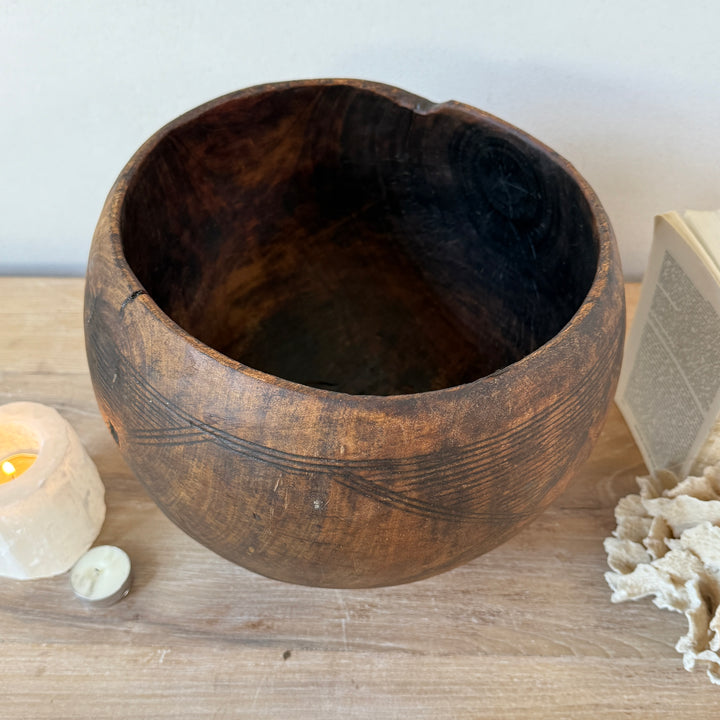 Etched Antique Moroccan Lidded Pot