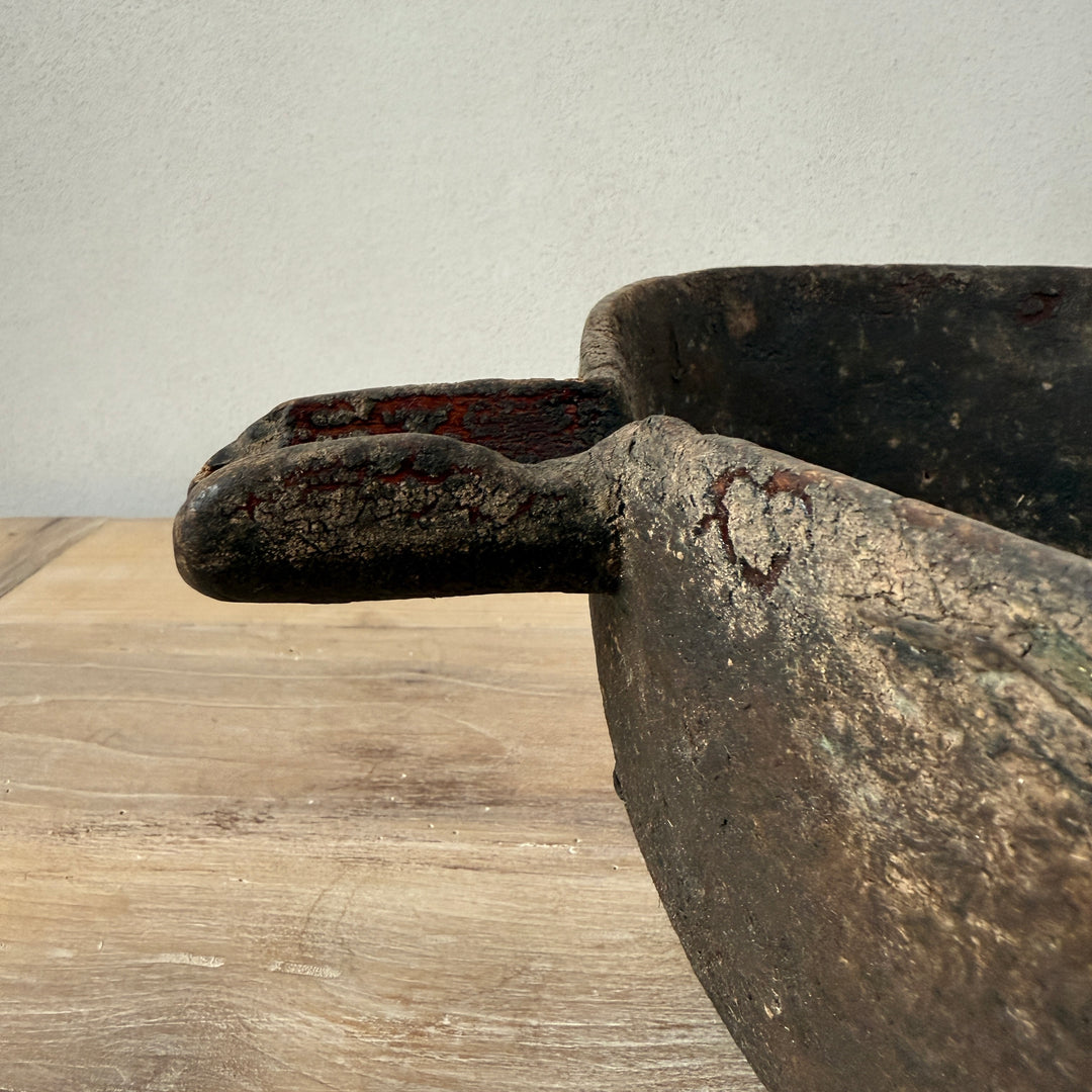 Wooden Antique Berber Spouted Bowl