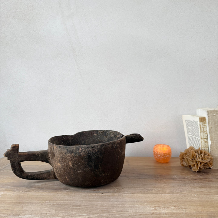 Wooden Antique Berber Spouted Bowl