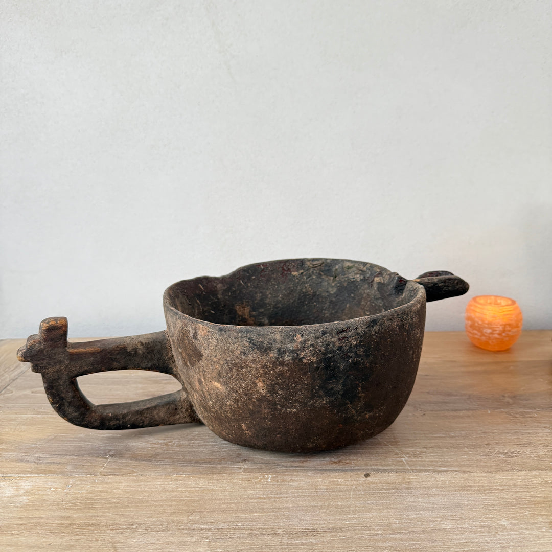 Wooden Antique Berber Spouted Bowl