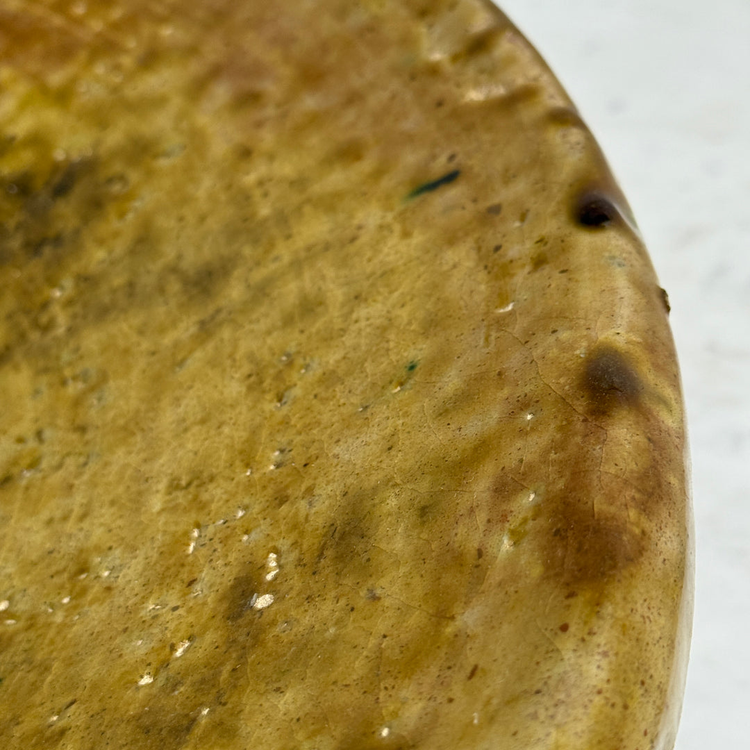 Green decorative Moroccan plate yellow | XL