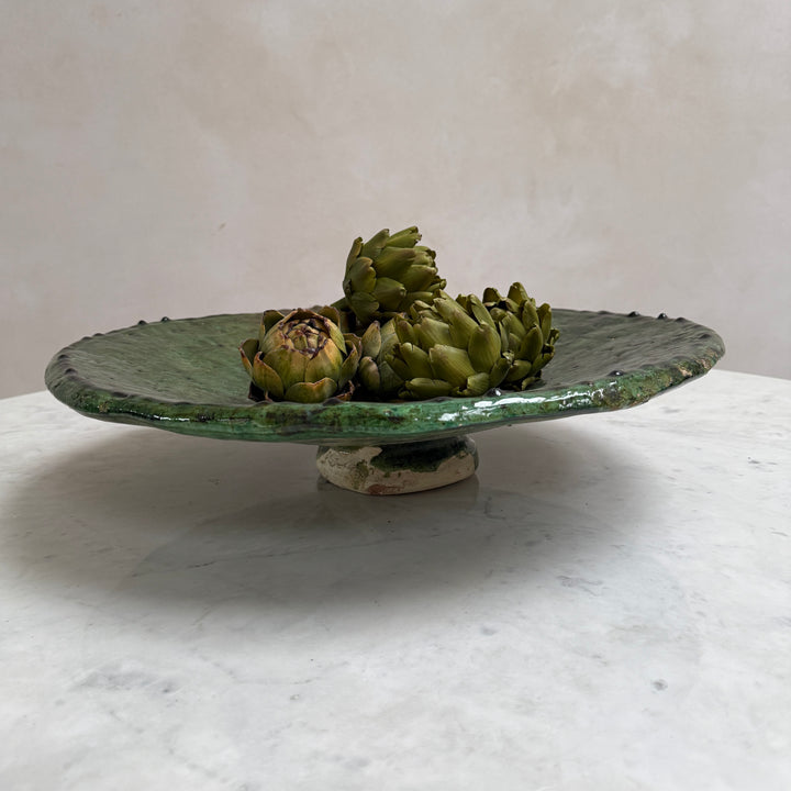 Green decorative Moroccan plate green | XL