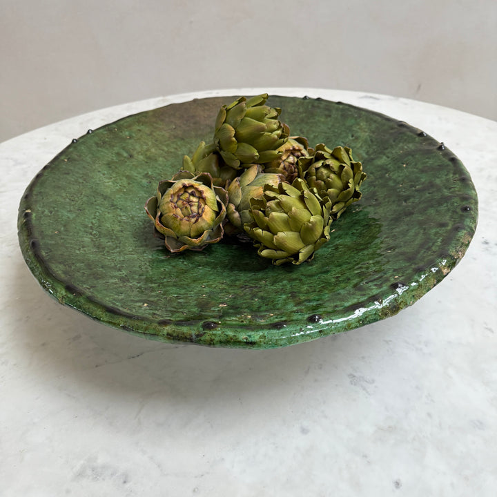 Green decorative Moroccan plate green | XL