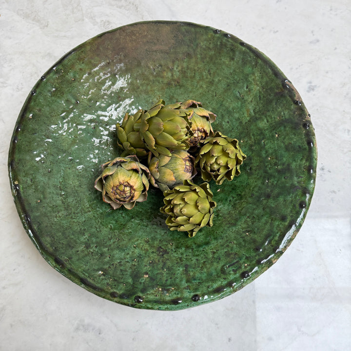 Green decorative Moroccan plate green | XL