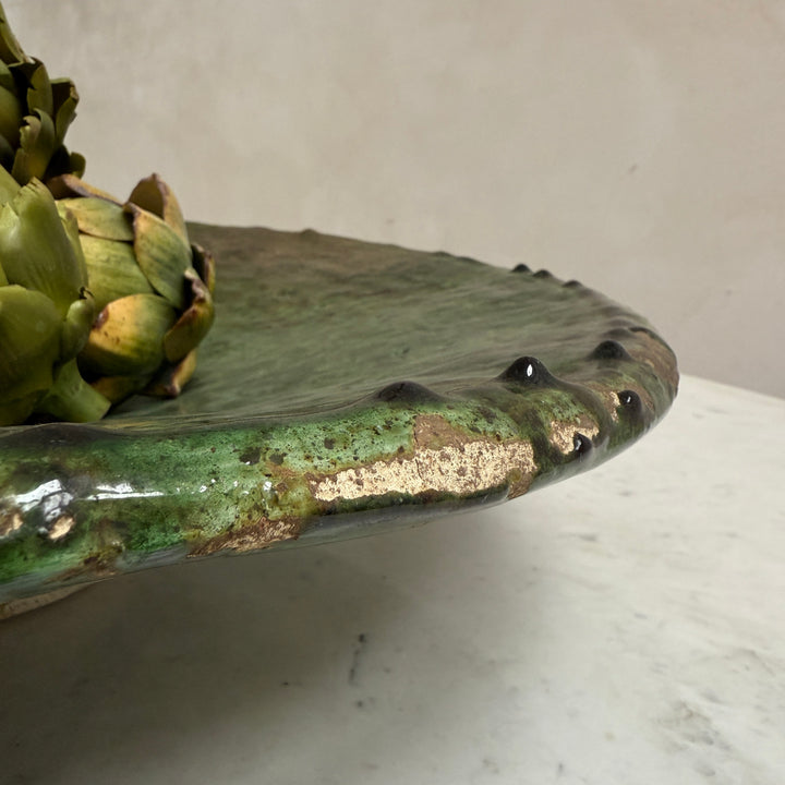 Green decorative Moroccan plate green | XL