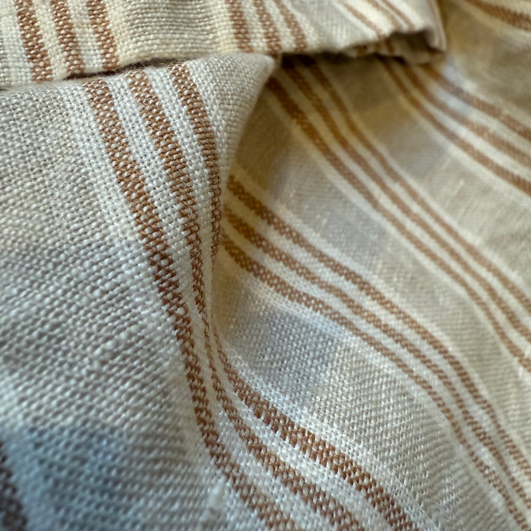 Pure Linen Napkin | Hazelnut Pinstripe