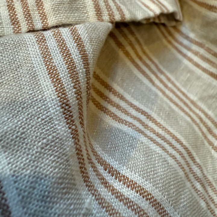 Pure Linen Napkin | Hazelnut Pinstripe