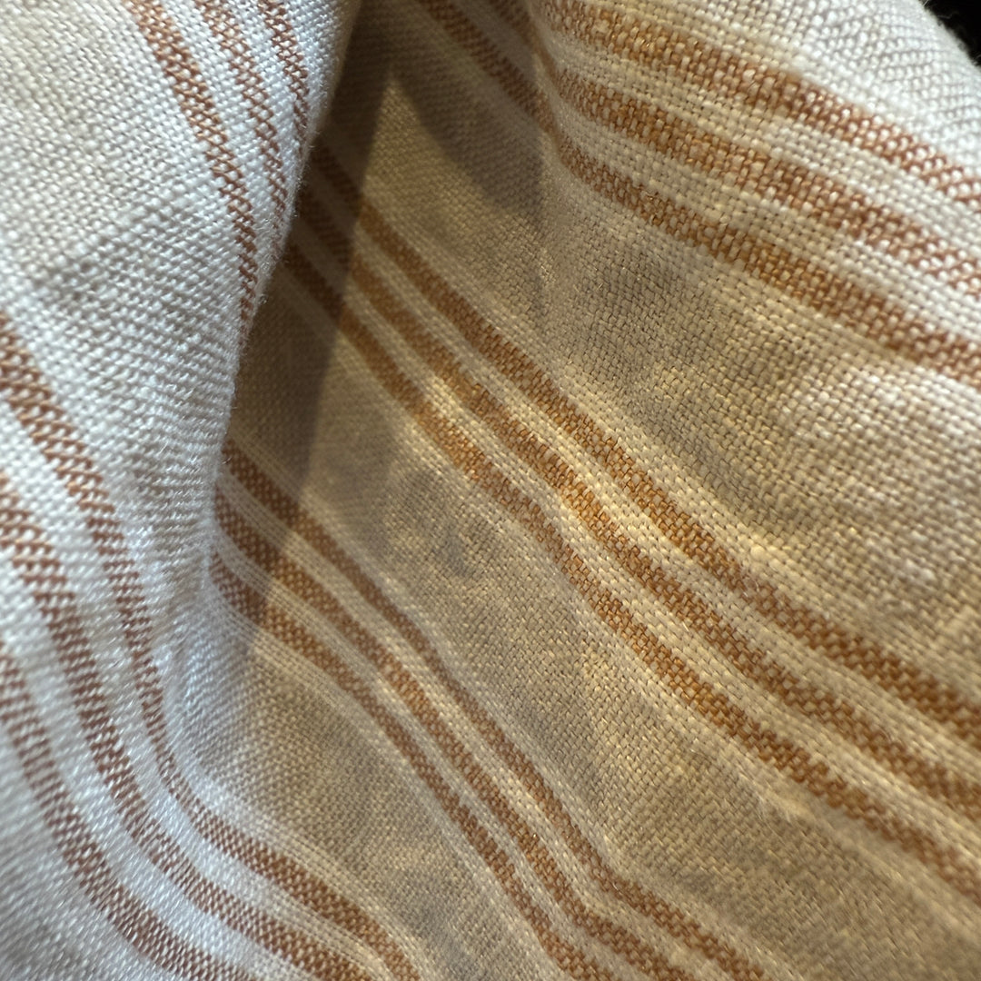 Pure Linen Napkin | Hazelnut Pinstripe