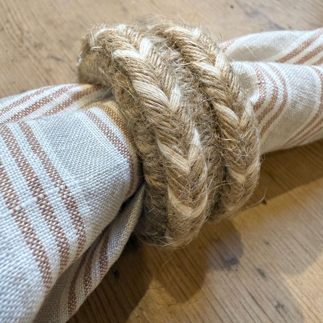 Pure Linen Napkin | Hazelnut Pinstripe