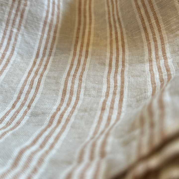 Pure Linen Napkin | Hazelnut Pinstripe