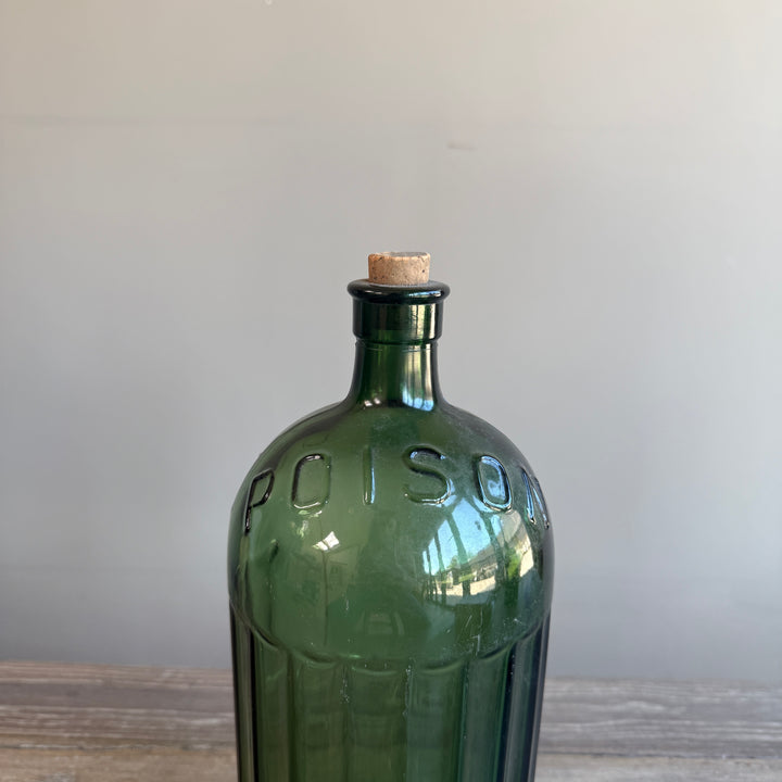 Antique Large French Green Glass Apothecary Poison Bottle
