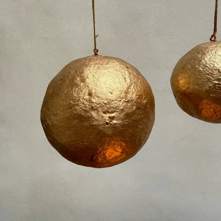 Golden Paper Mache Christmas Decoration