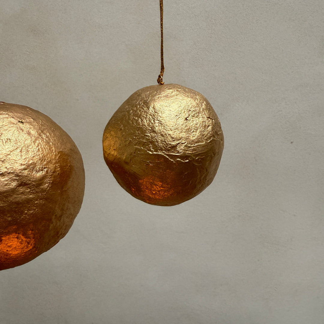 Golden Paper Mache Christmas Decoration