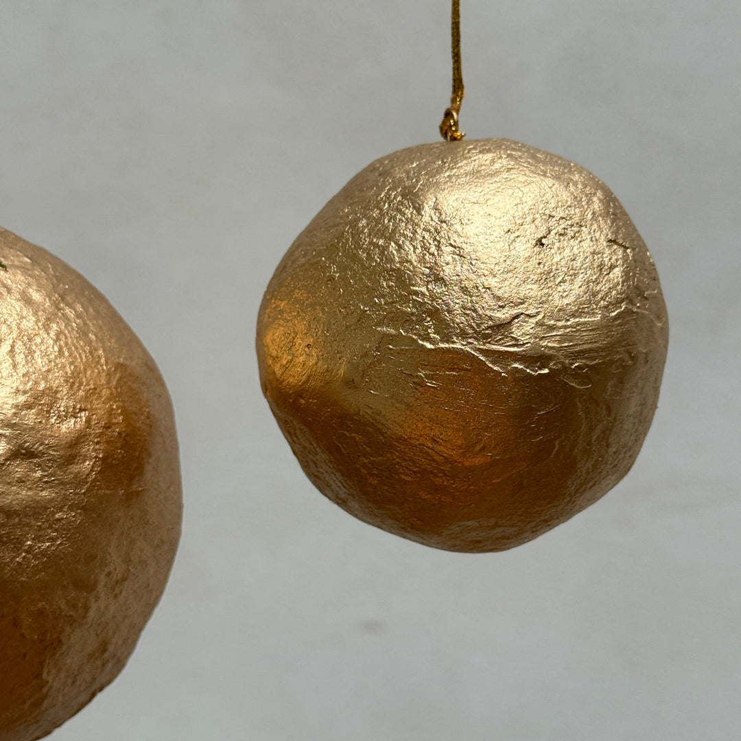 Golden Paper Mache Christmas Decoration