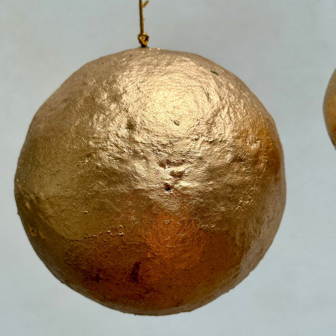 Golden Paper Mache Christmas Decoration