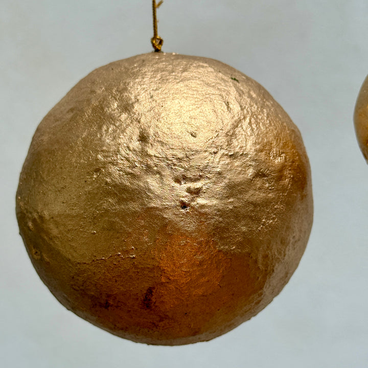 Golden Paper Mache Christmas Decoration