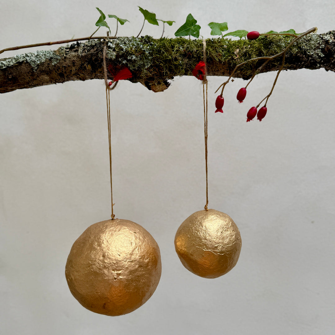 Golden Paper Mache Christmas Decoration