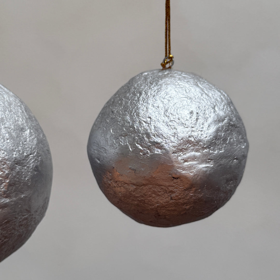 Silver Paper Mache Christmas Decoration