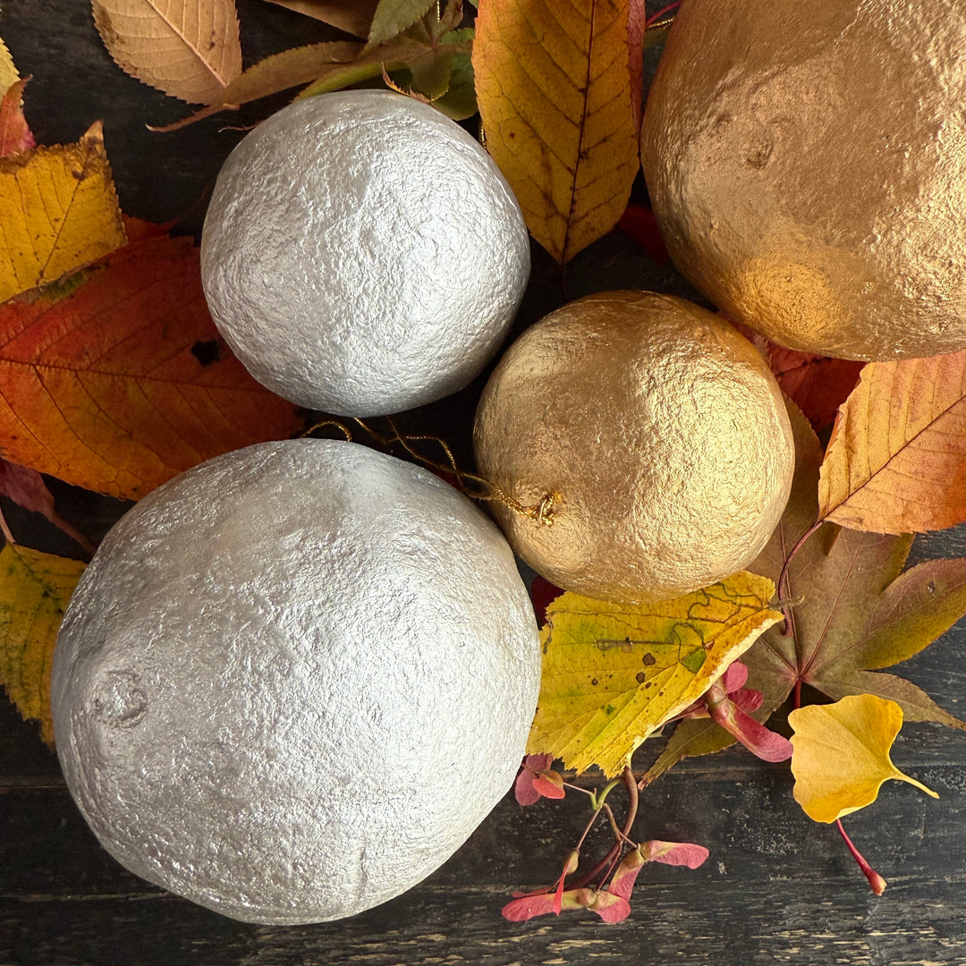 Silver Paper Mache Christmas Decoration