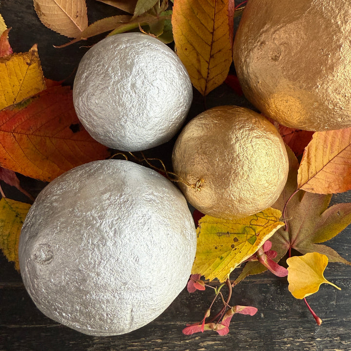 Silver Paper Mache Christmas Decoration