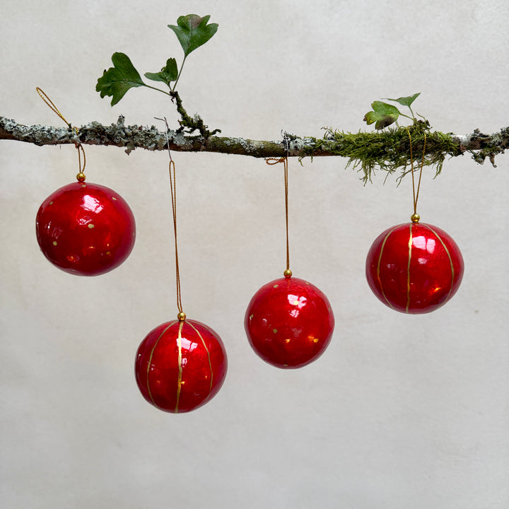 Traditional Lustrous Christmas Decoration | Red