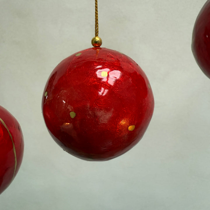 Traditional Lustrous Christmas Decoration | Red