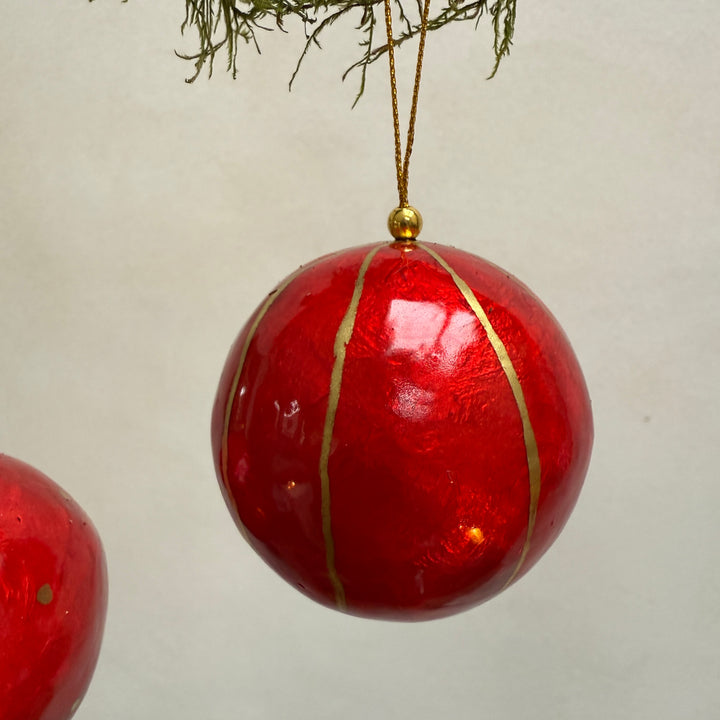 Traditional Lustrous Christmas Decoration | Red