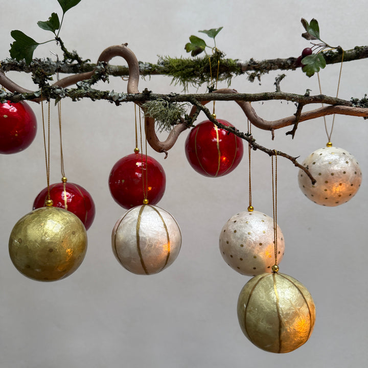 Traditional Lustrous Christmas Decoration | White