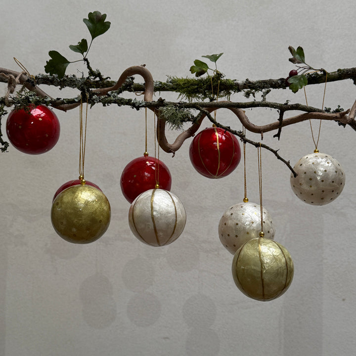 Traditional Lustrous Christmas Decoration | Red