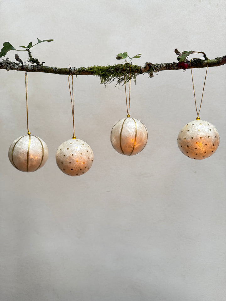 Traditional Lustrous Christmas Decoration | White
