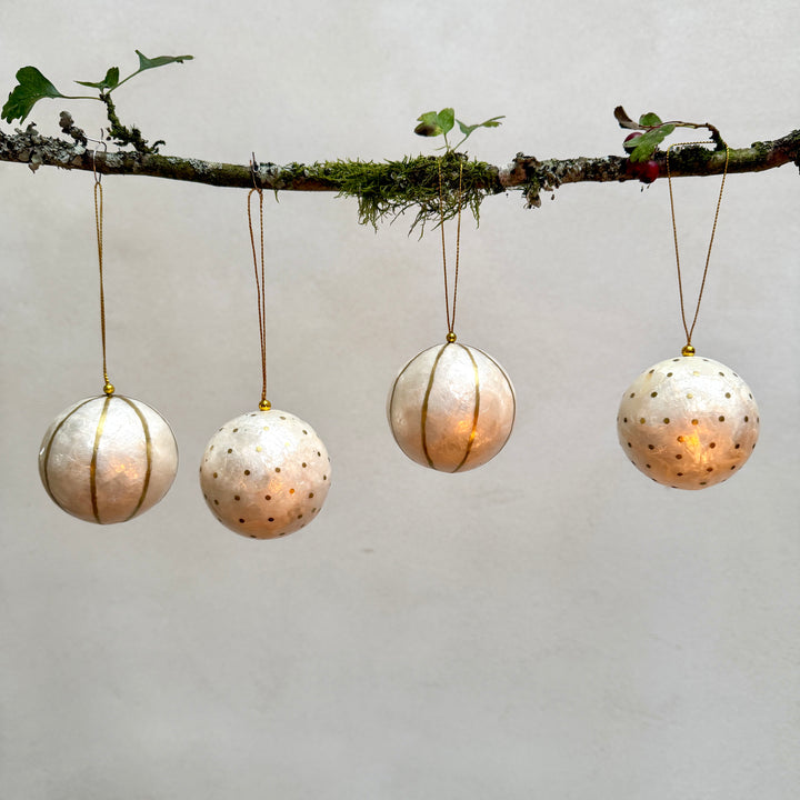 Traditional Lustrous Christmas Decoration | White