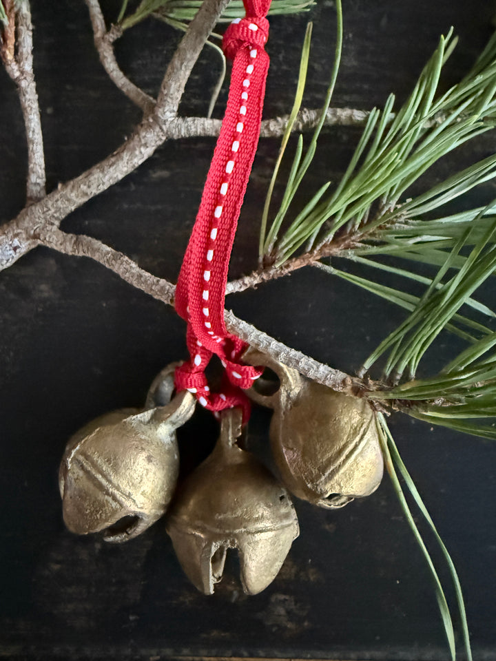 Traditional Brass Bell Trio Christmas Decoration