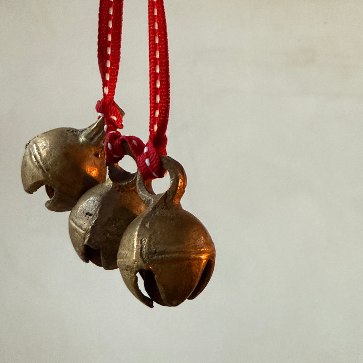 Traditional Brass Bell Trio Christmas Decoration