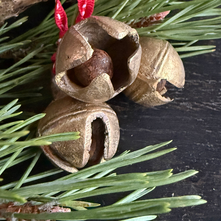 Traditional Brass Bell Trio Christmas Decoration