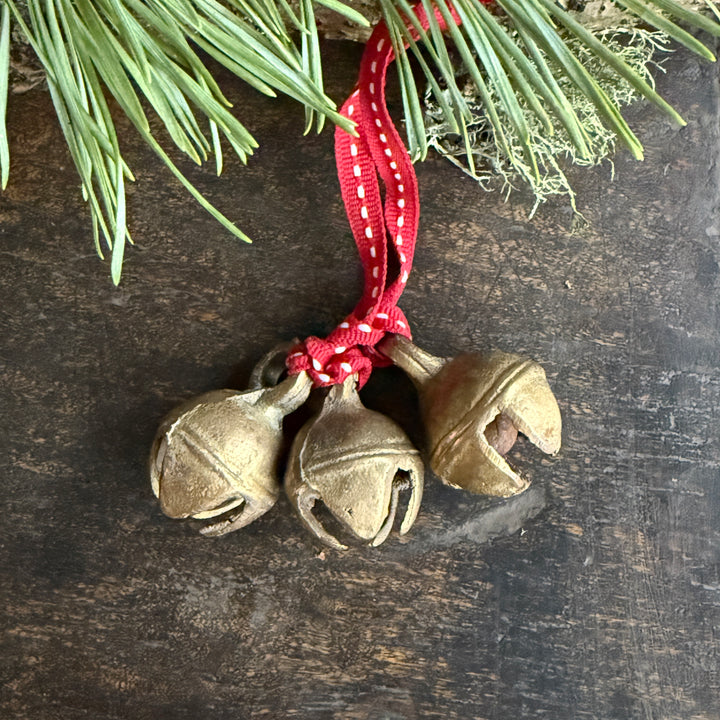 Traditional Brass Bell Trio Christmas Decoration