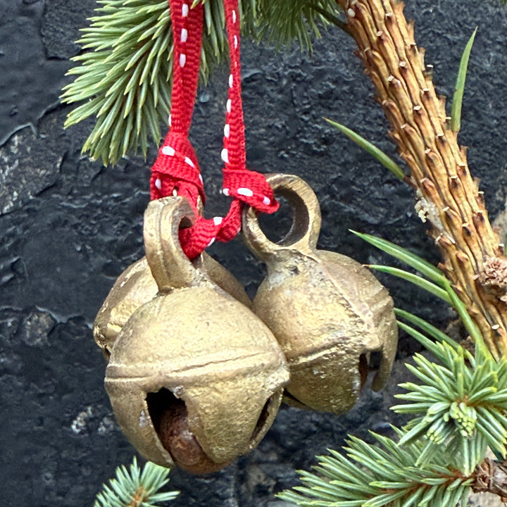 Traditional Brass Bell Trio Christmas Decoration