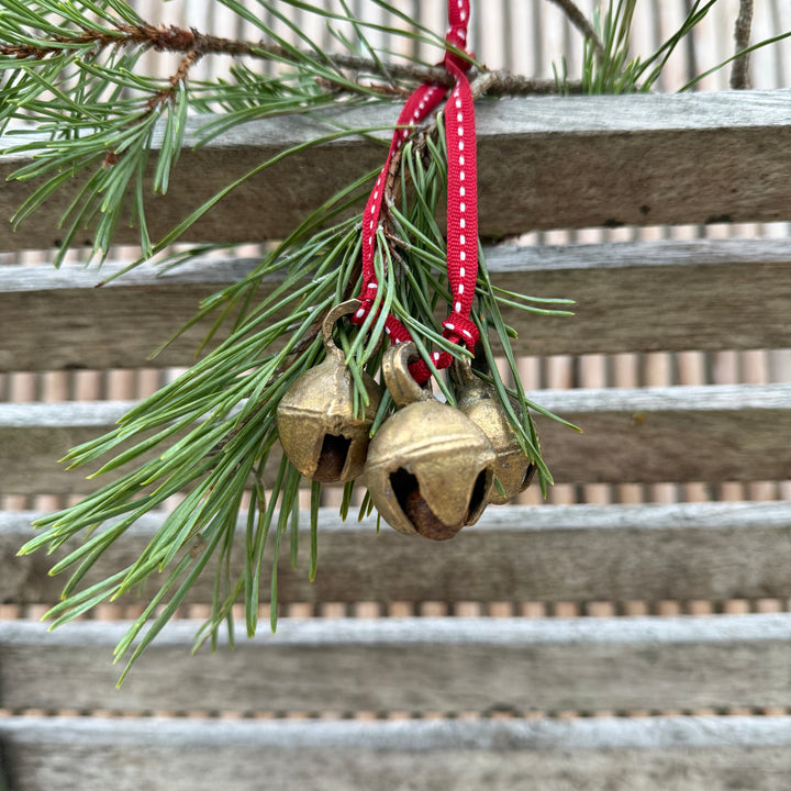 Traditional Brass Bell Trio Christmas Decoration