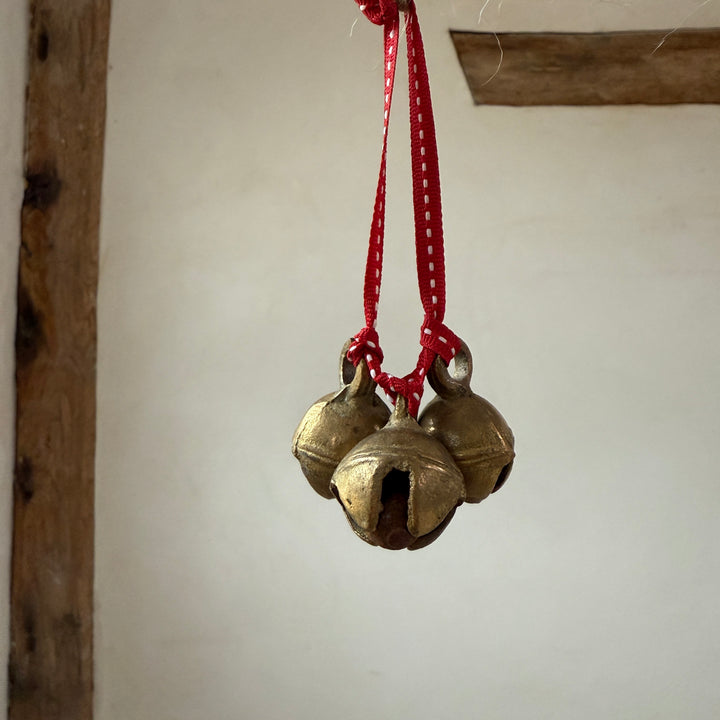 Traditional Brass Bell Trio Christmas Decoration
