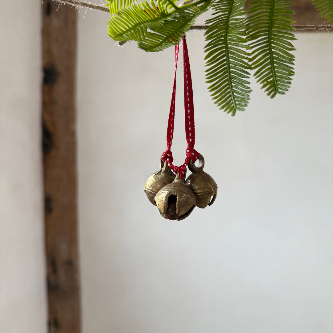 Traditional Brass Bell Trio Christmas Decoration